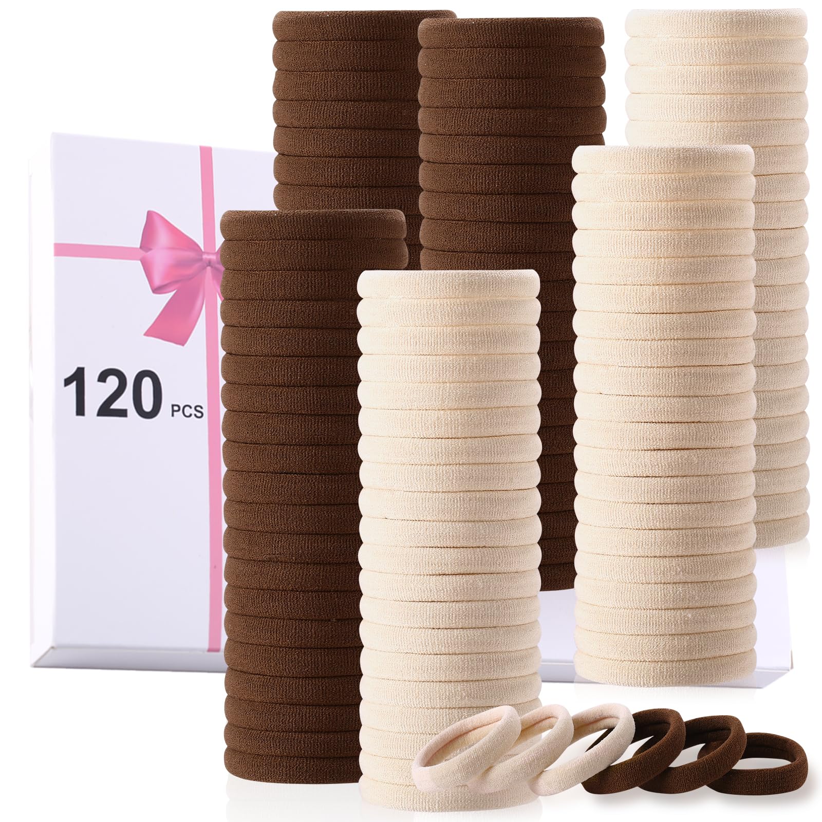 Black Hair Ties - 120 Pack for Thick Hair -26