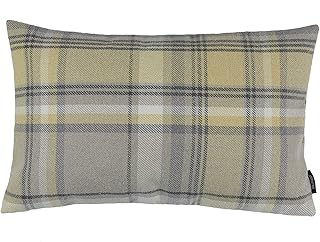 McAlister Textiles Mimosa Yellow Heritage Tartan Decorative Throw Pillow Covers 24 x 16 Inches For Ranch & Country Cabin Decoration Scottish Plaid Machine Washable - Buy now