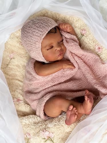 Zero Pam Muñecas negras Reborn de 19 pulgadas, muñeca afroamericana recién nacida de 19 pulgadas, muñecas de bebé realistas, muñeca de bebé de