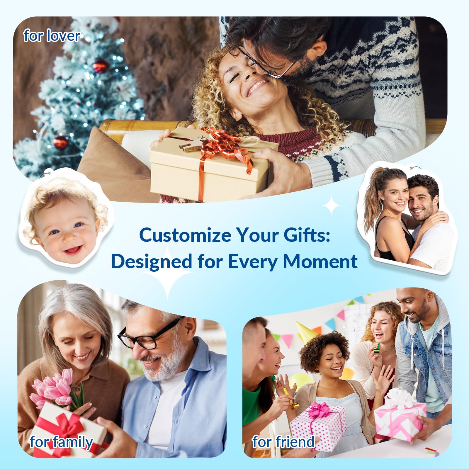 Custom Air Fresheners with Picture - Personalized Double Sided Photo Air Freshener Customized Air Freshener for Car Wardrobe — view 7