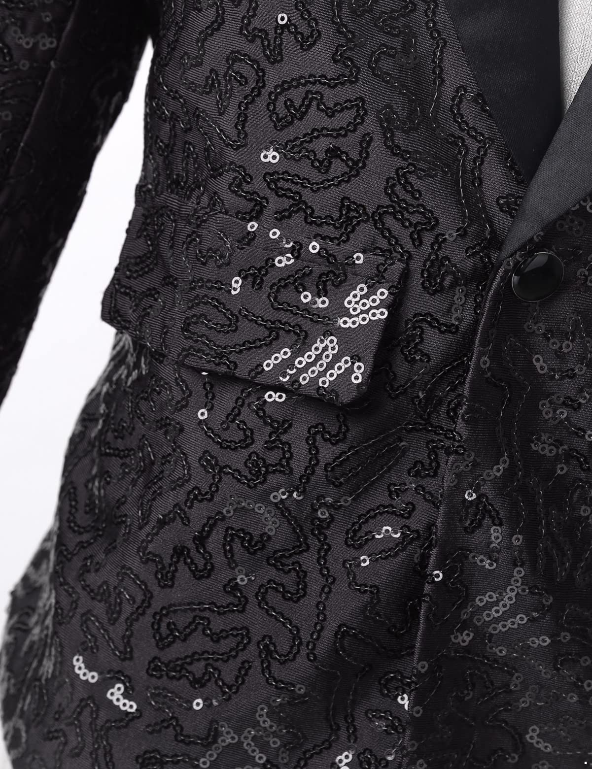 IEFIEL Blazer Enfant Garçons Élégant Costumes d'honneur Mariage Banquet Veste Smoking Gentilhomme Manteau Vestons à Paillettes 5-16 Ans