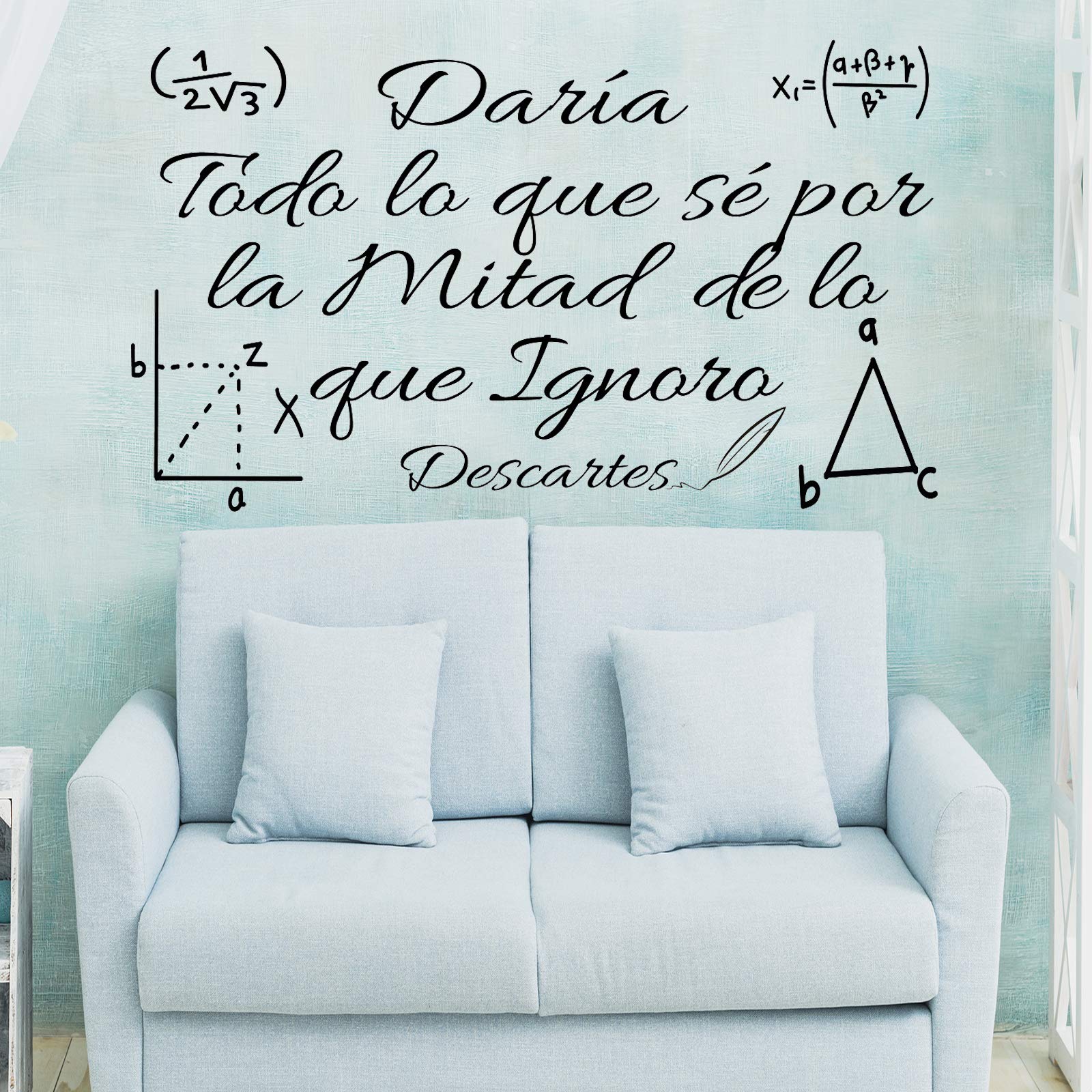 Vinilos de pared decorativo con frase decorativa motivadora "DARÍA TODO LO QUE SÉ POR.." Pegatinas decorativas pared. Decoración casa Docliick DC-19165