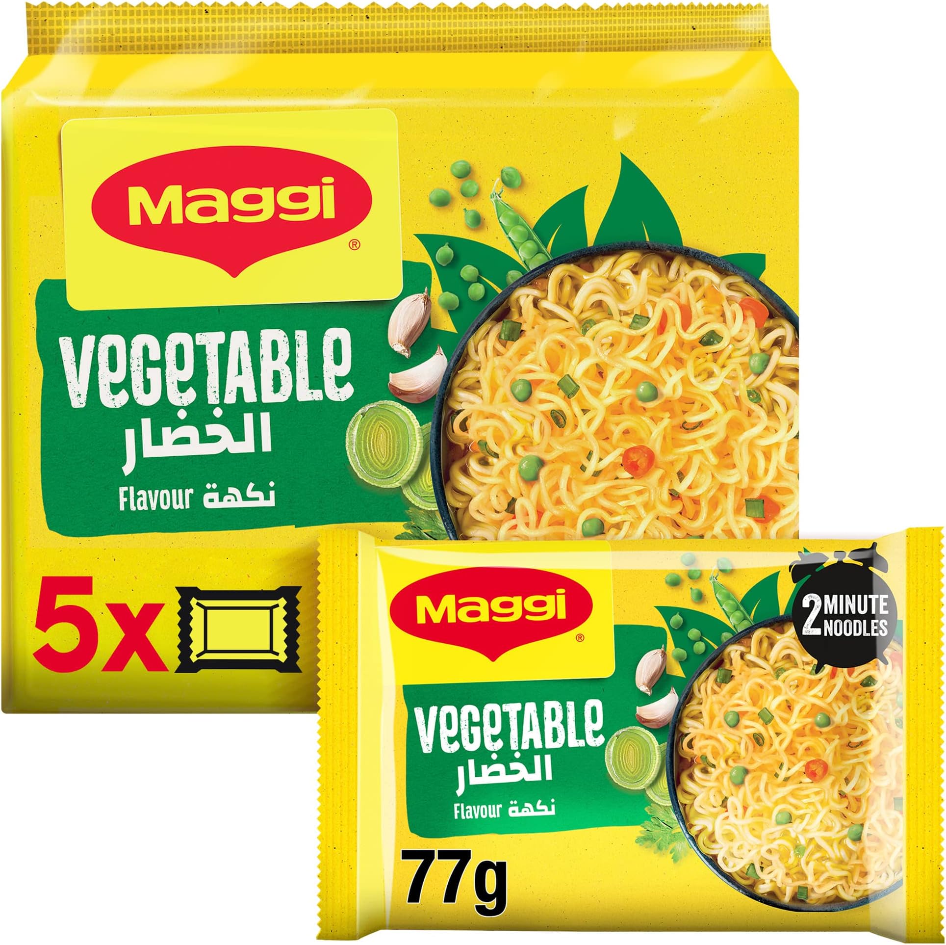 Maggi 2 Minutes Vegetable Noodles 5 x 77g