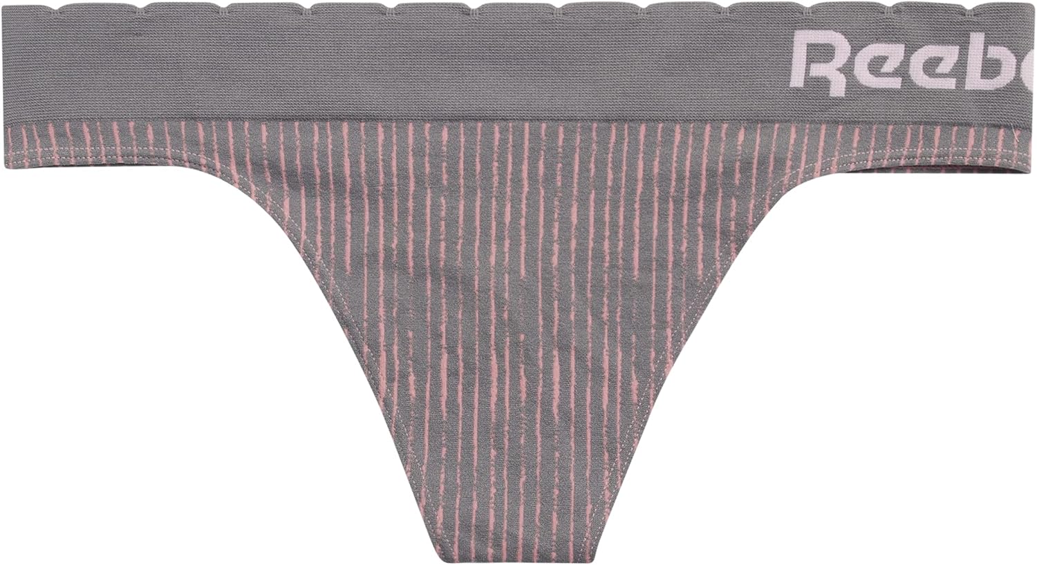 Vista 4 de Reebok Ropa interior para mujer tanga sin costuras paquete de 4