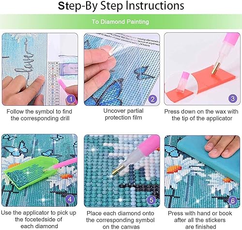 Miniatura 6 de Kits de pintura de diamantes 5D para adultos, kit de arte de diamantes de flor de búho de fantasía para adultos, kits de arte de gemas de diamantes