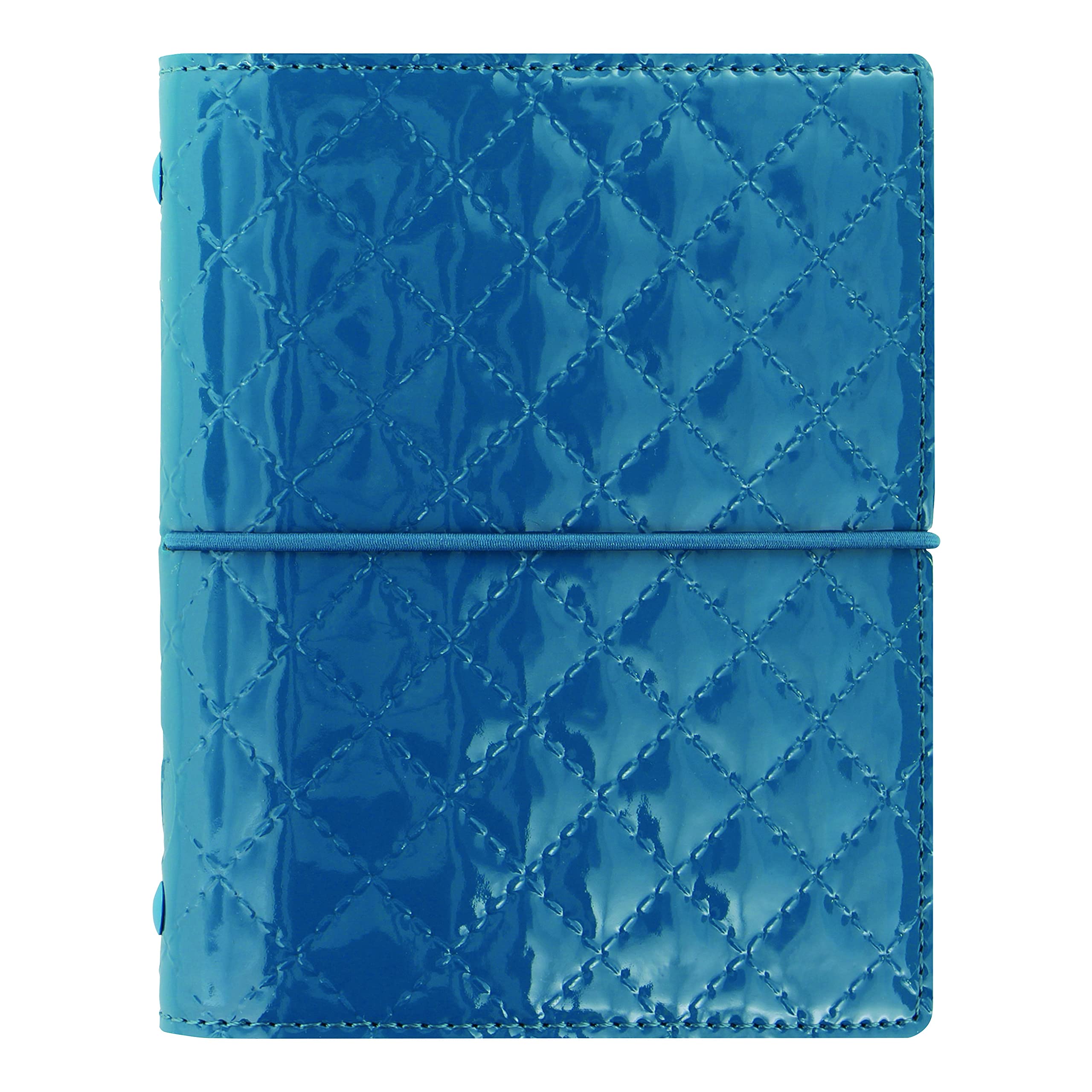 Filofax Domino Luxe Organizer, tascabile, colore foglia di tè – copertina effetto trapuntato, con sei anelli, agenda settimanale multilingue, 2022 (C027993-22)
