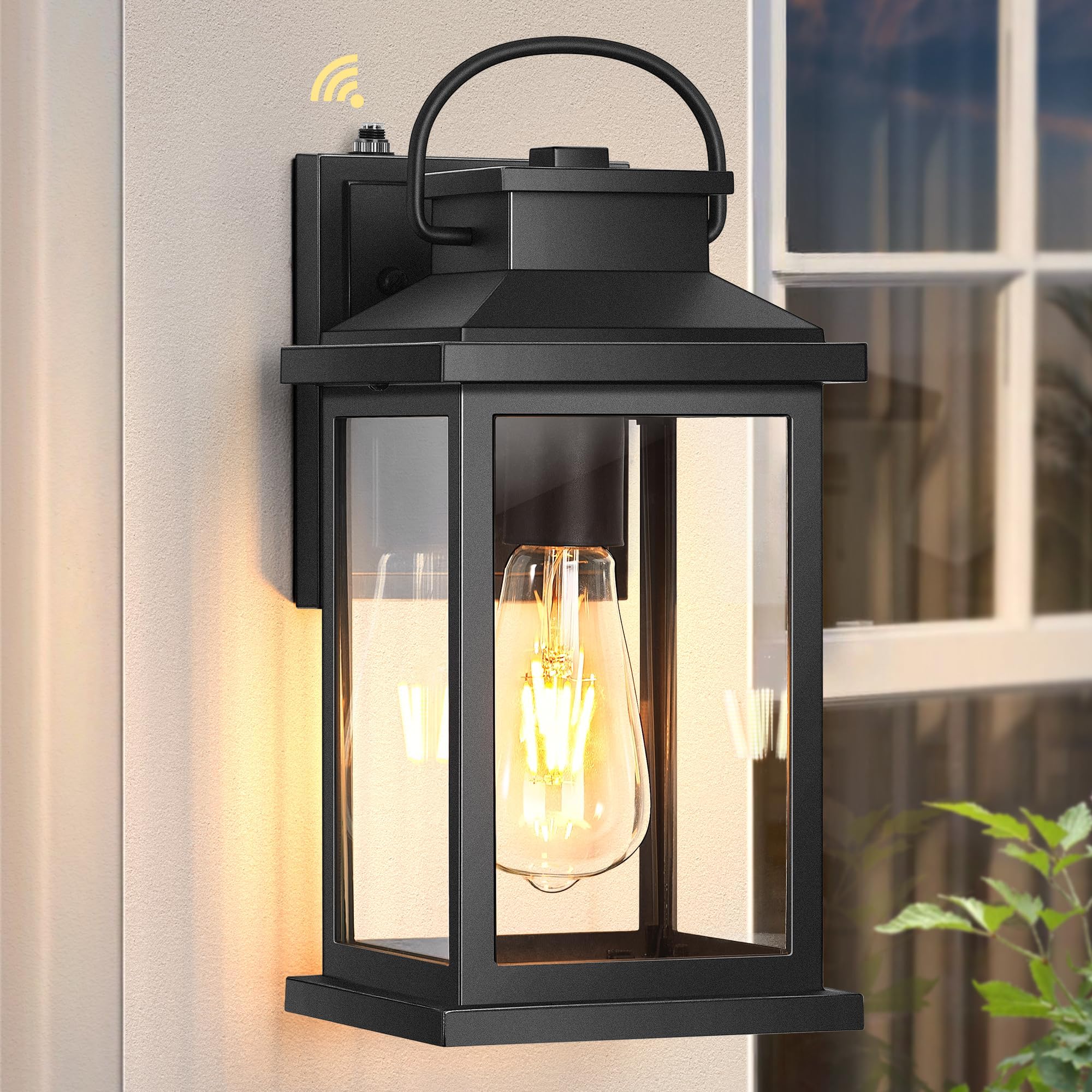 VIANIS Porch Lights - Black Dusk to Dawn Exterior Wall Sconce