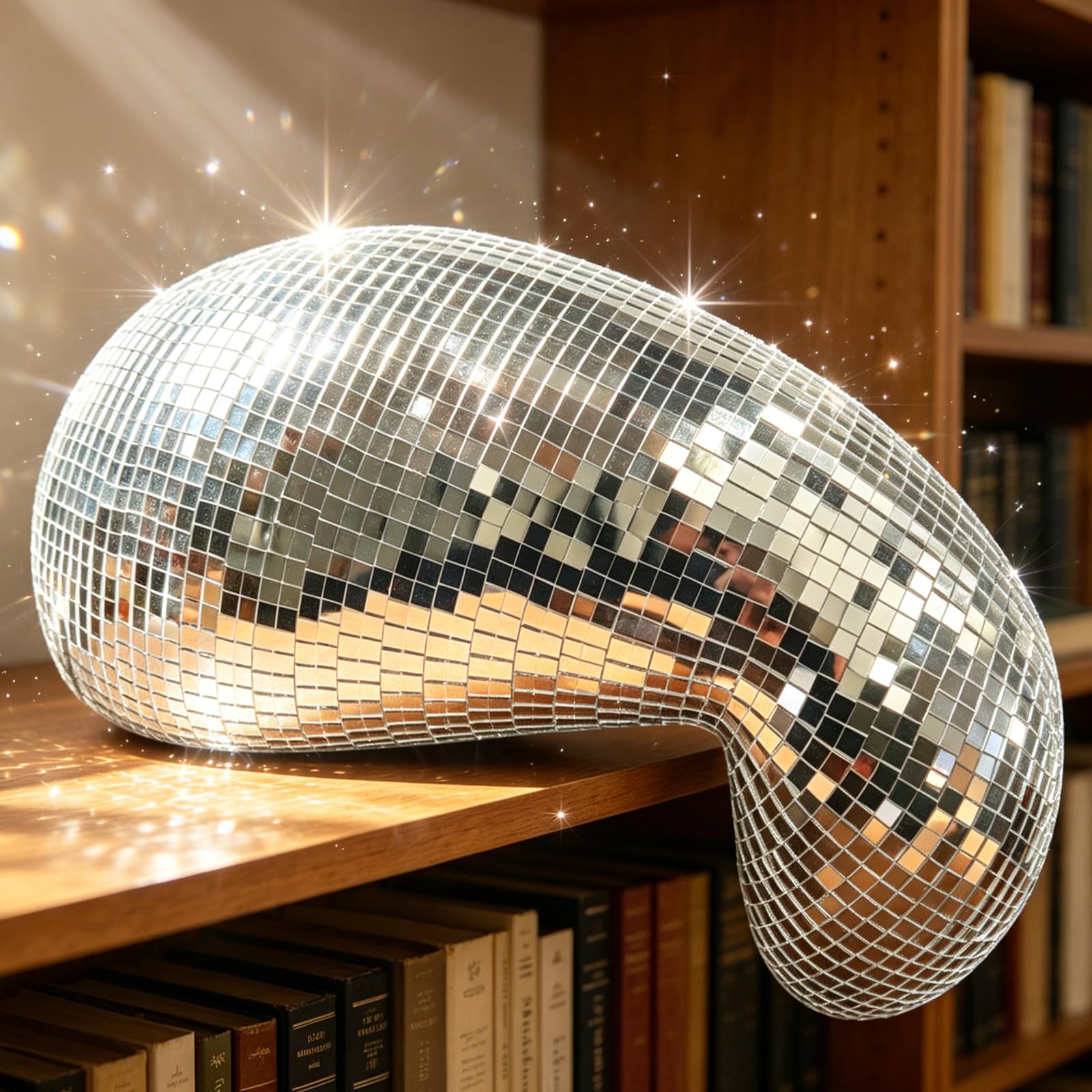 Photo 1 of MFGDISCO Melted Disco Ball, 12-inch Silver Mirror Sculpture