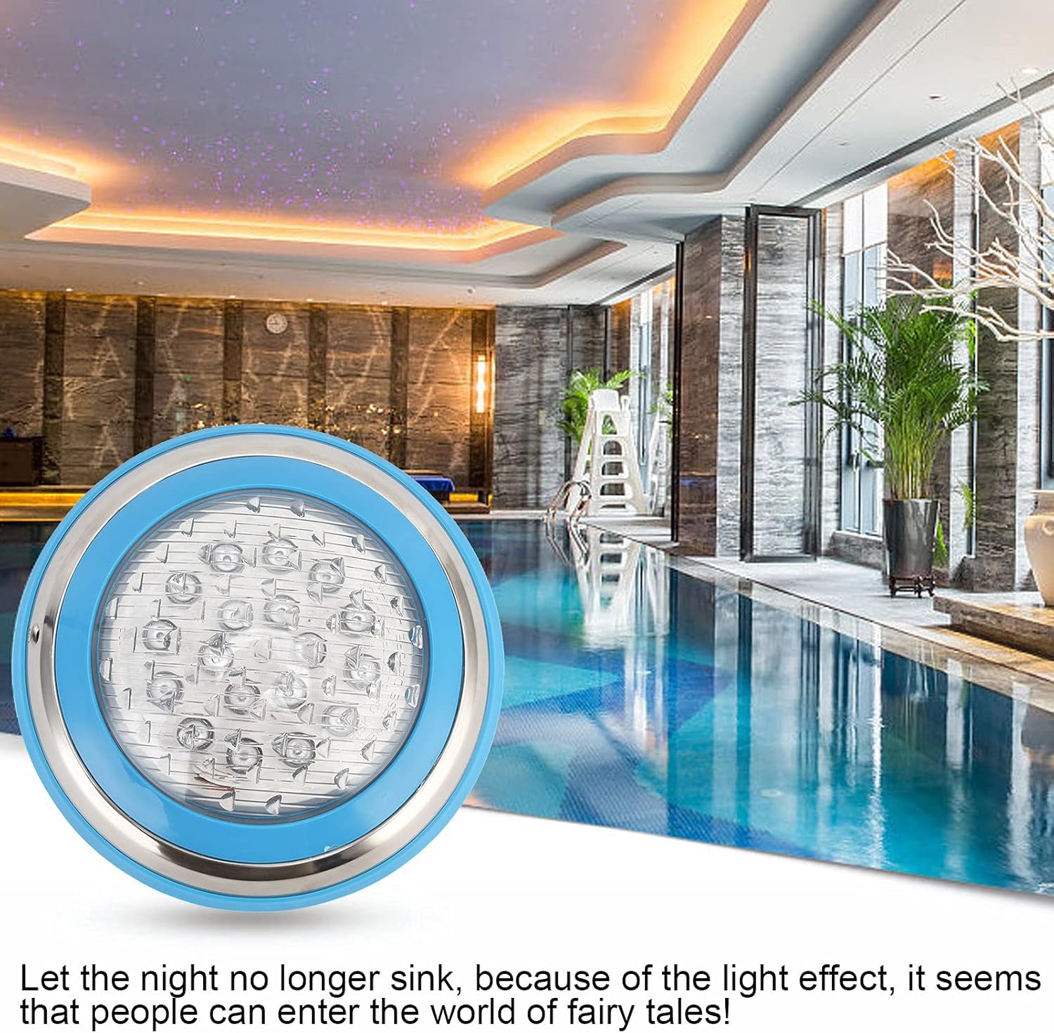 LED Pool Light, 12V AC 54W, IP68 Waterproof, Inground, White Light