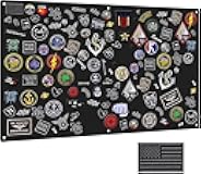 IronSeals Tactical Board Patch Organizer Holder Display with Loop Surface, Steel Ring and Flag Patch (L: 110 x 70 CM/ 43