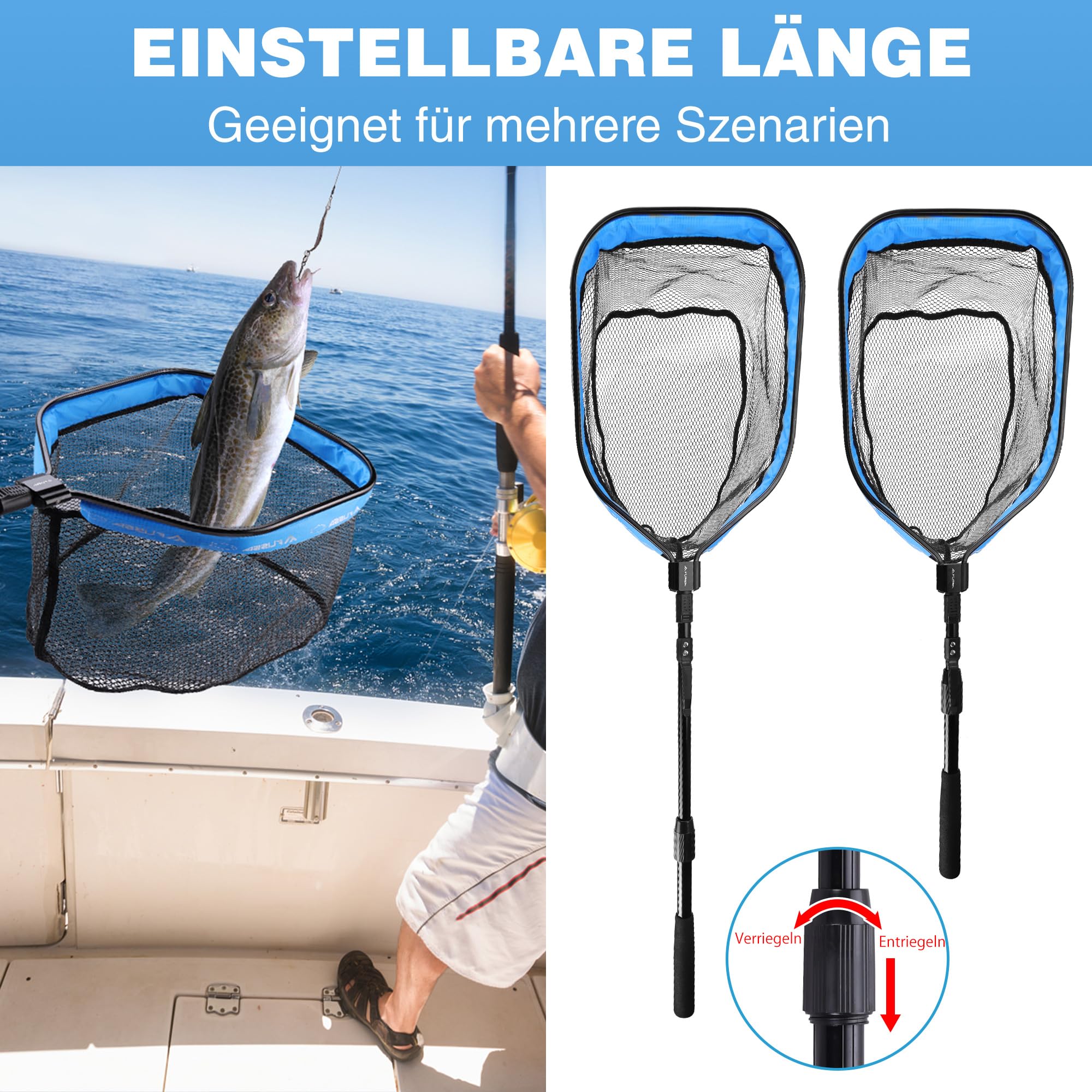 Behr Unterfangkescher Angeln Kescher Fliegenfischen Forelle Netz Watkescher 325400394117