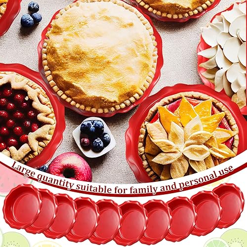 Miniatura 4 de Ziliny 10 mini moldes para tartas de 6.5 pulgadas, platos individuales de cerámica de 12 onzas, moldes pequeños para tartas, moldes de pollo para