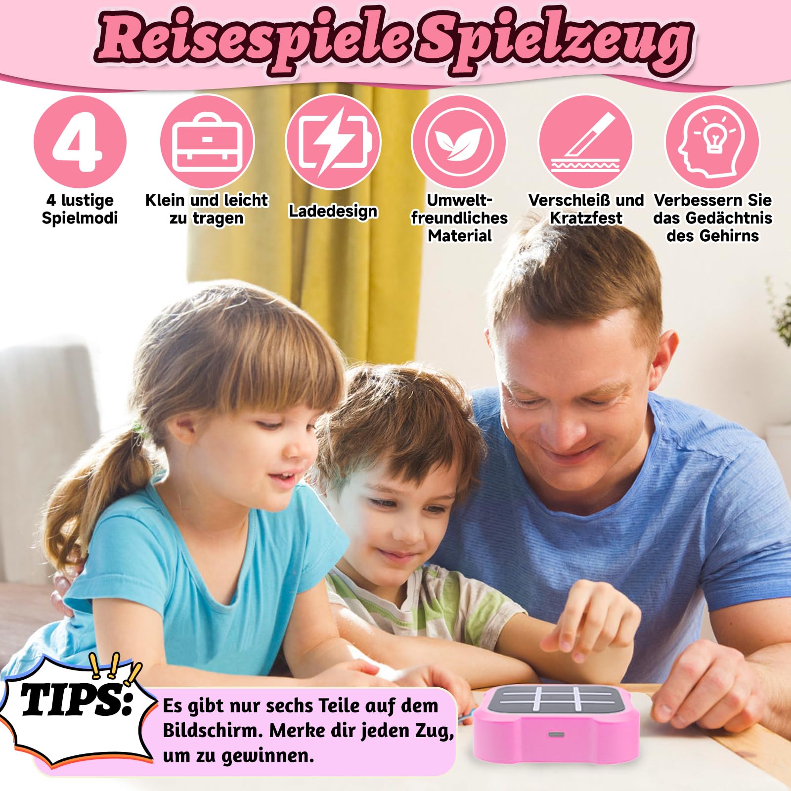Gioco Elettronico, Portatili Giochi di Puzzle Smart Games per bambini, 1/4 Giocatori Giochi Per Famiglie Scacchiera Gioco Digitale, Giocattoli Fidget Portatili Educativi Da Viaggio.