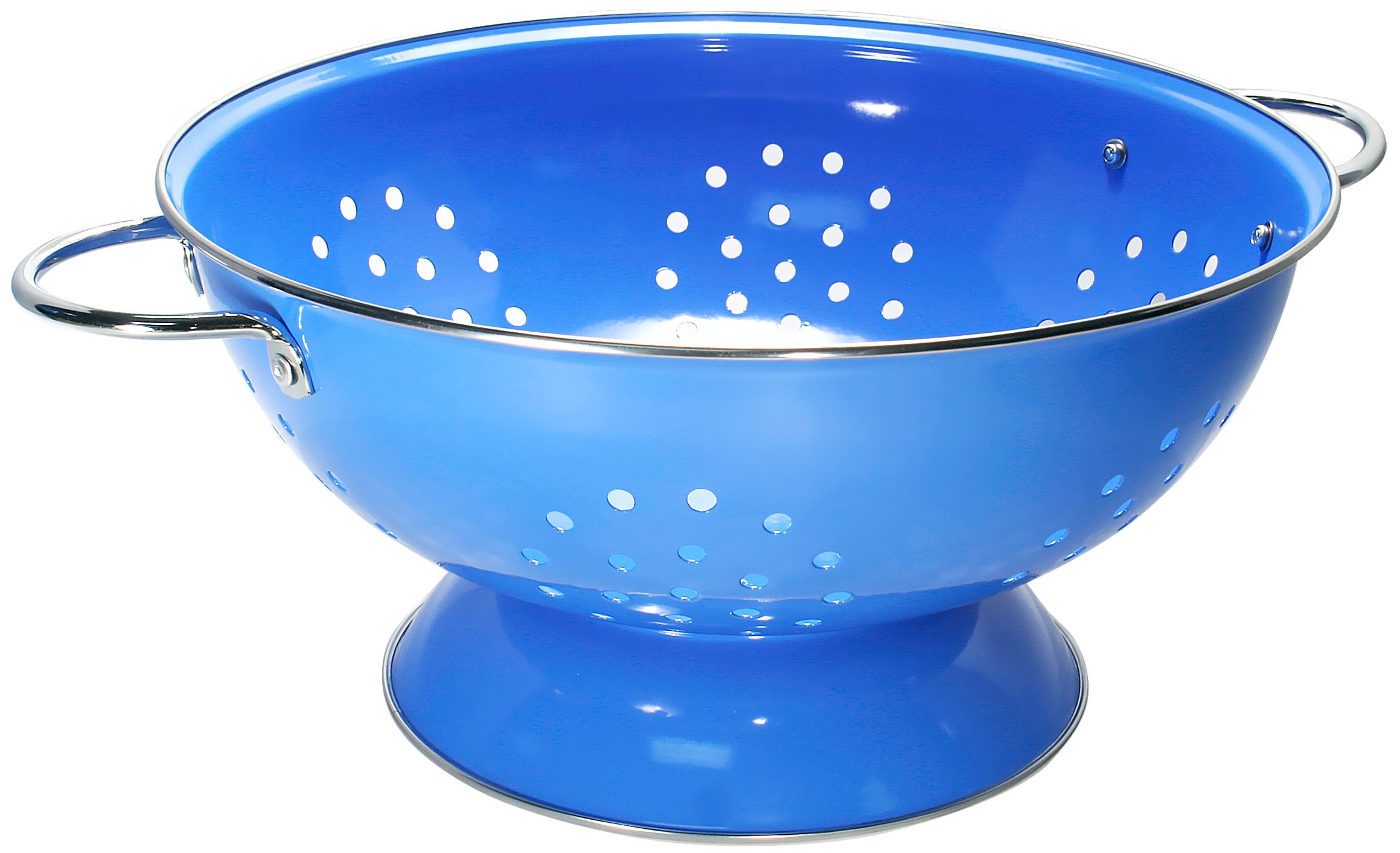 Reston Lloyd Calypso Basics Extra Large Enameled Colander with Solid Base, Strainer Basket with Handles