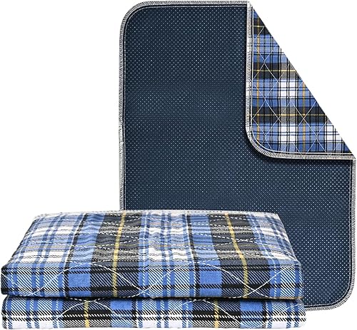 Almohadillas antideslizantes acolchadas lavables y reutilizables para cama de incontinencia, 34 x 36 pulgadas (paquete de 2), sábanas impermeables y