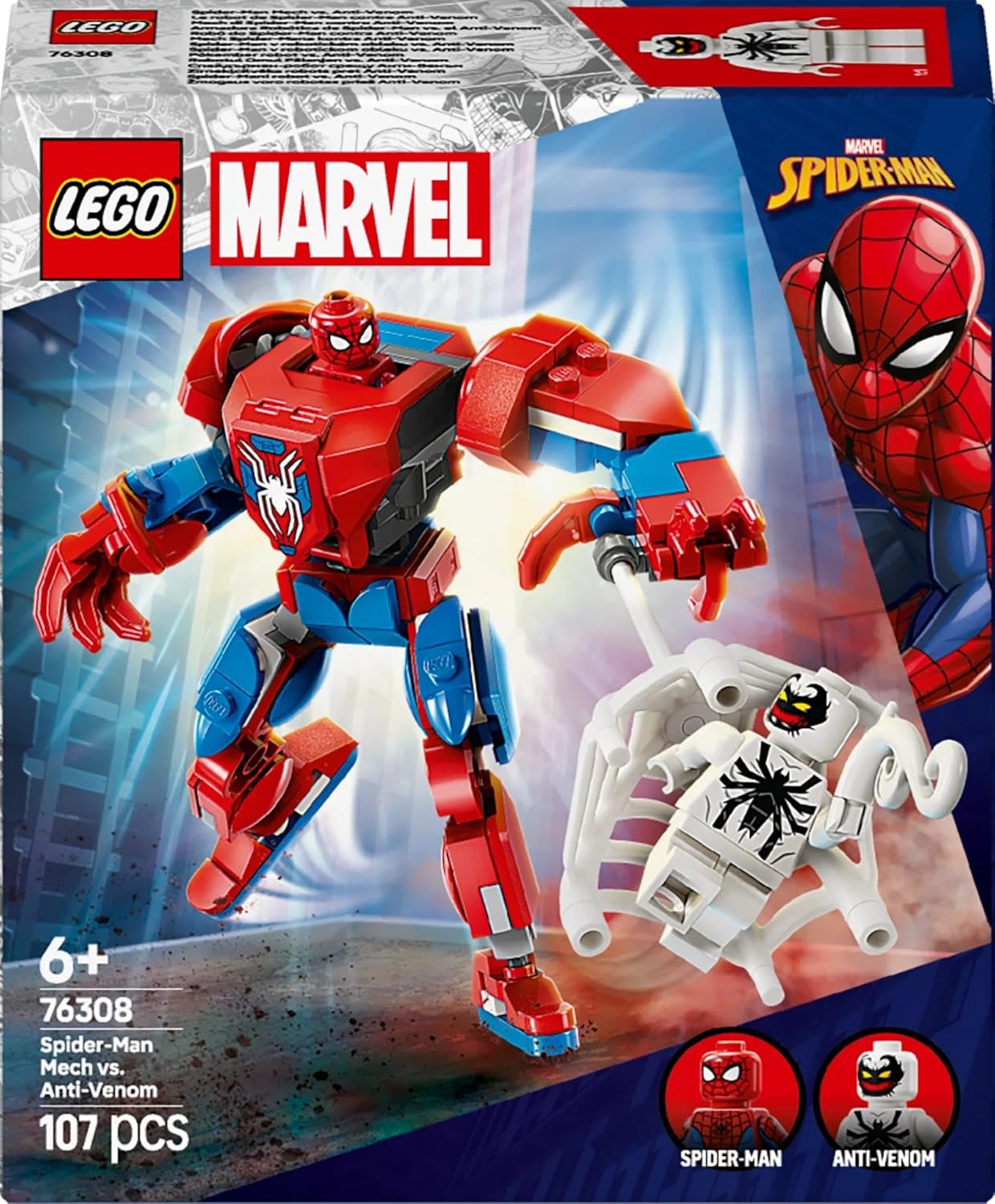Lego 76308 Marvel Spider-Man Mecha vs. Anti-Venom Toy, Toy, Birthday, Present, Blocks, Educational Boy, Girls, Children, 6 Years, 7 Years, 8 Years, 9 Years, Marvel Goods, Figure,