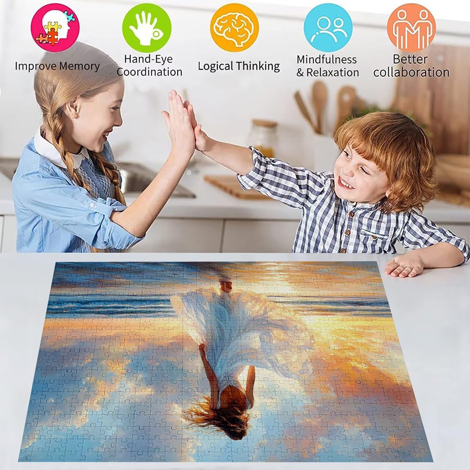 Puzzle 4000 elementów plaża puzzle dla dorosłych kobiet 141 x 87 cm unikalne rzemiosło klasyczne 3D drewniana układanka do rodzinnych gier biznesowych, układanka do samodzielnego wykonania nawet do