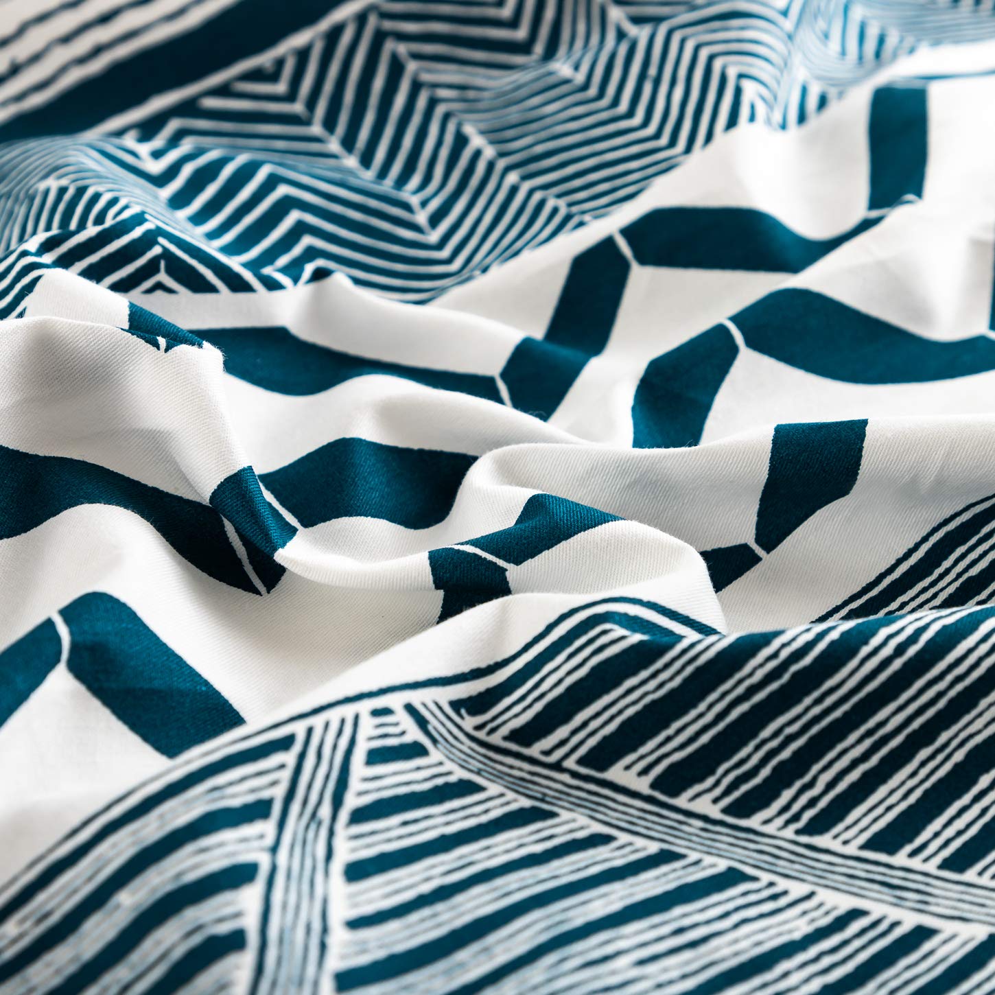 SUSYBAO 100% cotone federe king size set di 2 federe blu azteco stampa geometrica cuscino copertina chiusura a busta cuscino di lusso morbido traspirante confortevole durevole 50,8 x 91,4 cm
