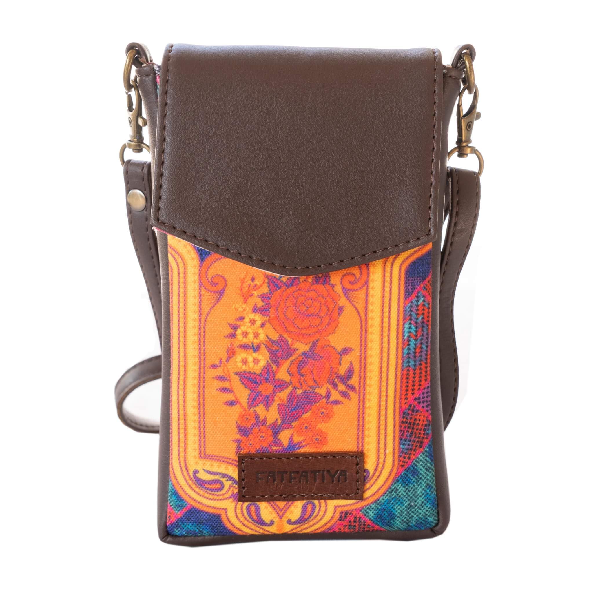 Fatfatiya Multicoloured Motif Printed Cross body Mobile/Smart Phone Sling Bag for Women and Girls |Stylish Vegan Leather Ladies Purse with Detachable and Adjustable Strap (B0CDLGDF8G) Amazon Price History, Amazon Price Tracker