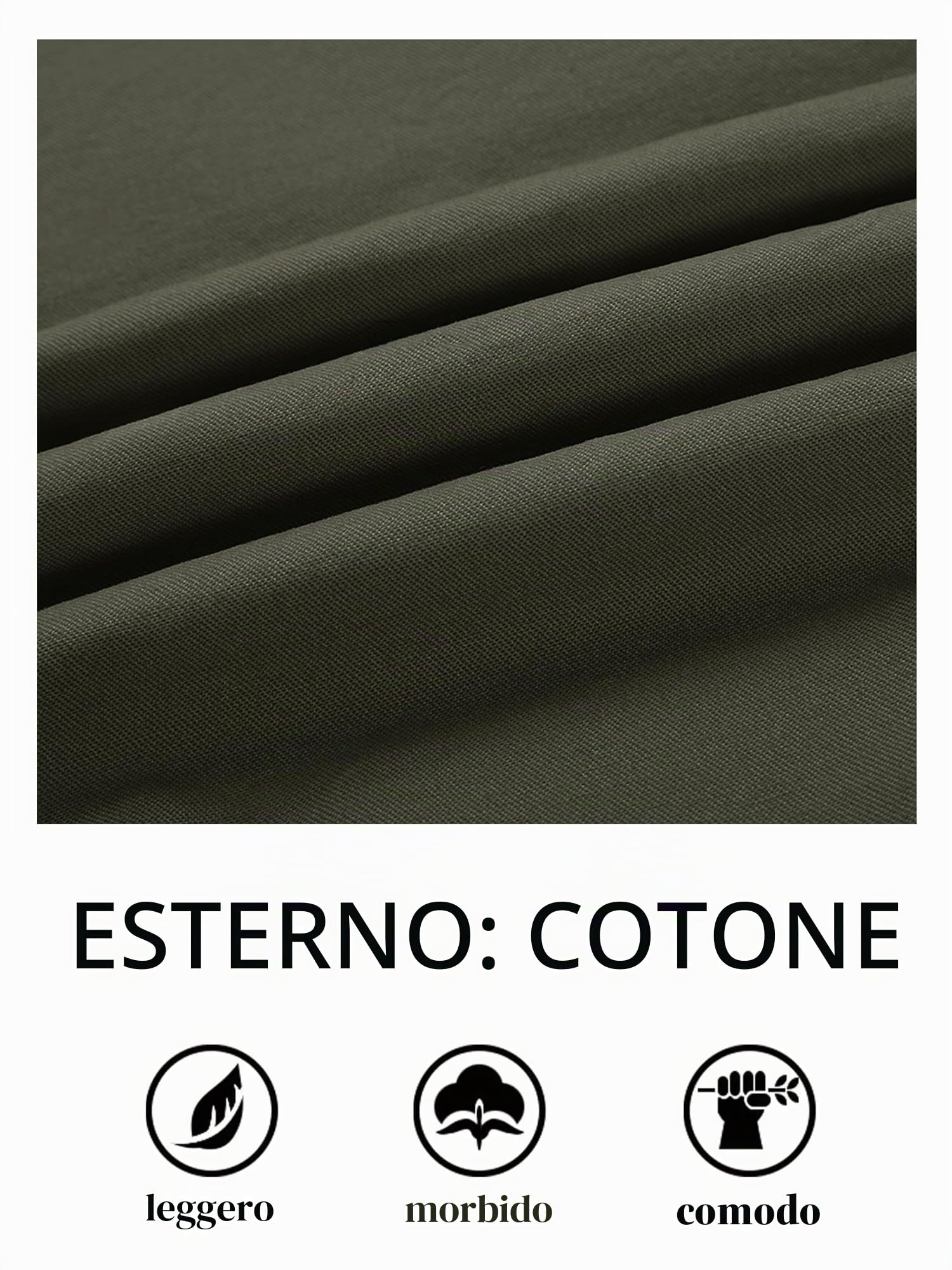 TACVASEN Giacca in Cotone Leggero, Stile Casual, Elegante per Uomo