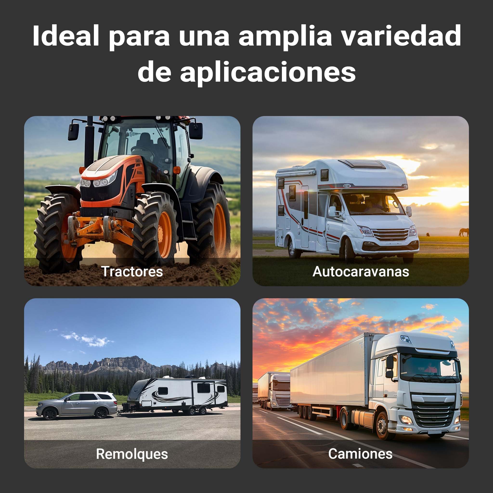 WilTec Set iluminación trasera para remolque 12 piezas Enchufe 13 polos Cable 5m Reflectantes Marcado E