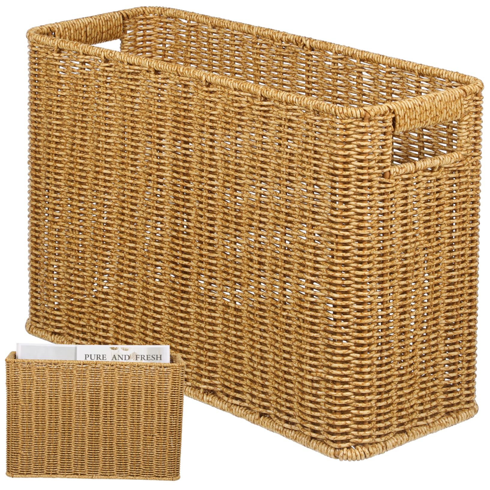 Levemolo Storage Basket Lid Magazine Book Storage Box Home Organizer Large Capacity