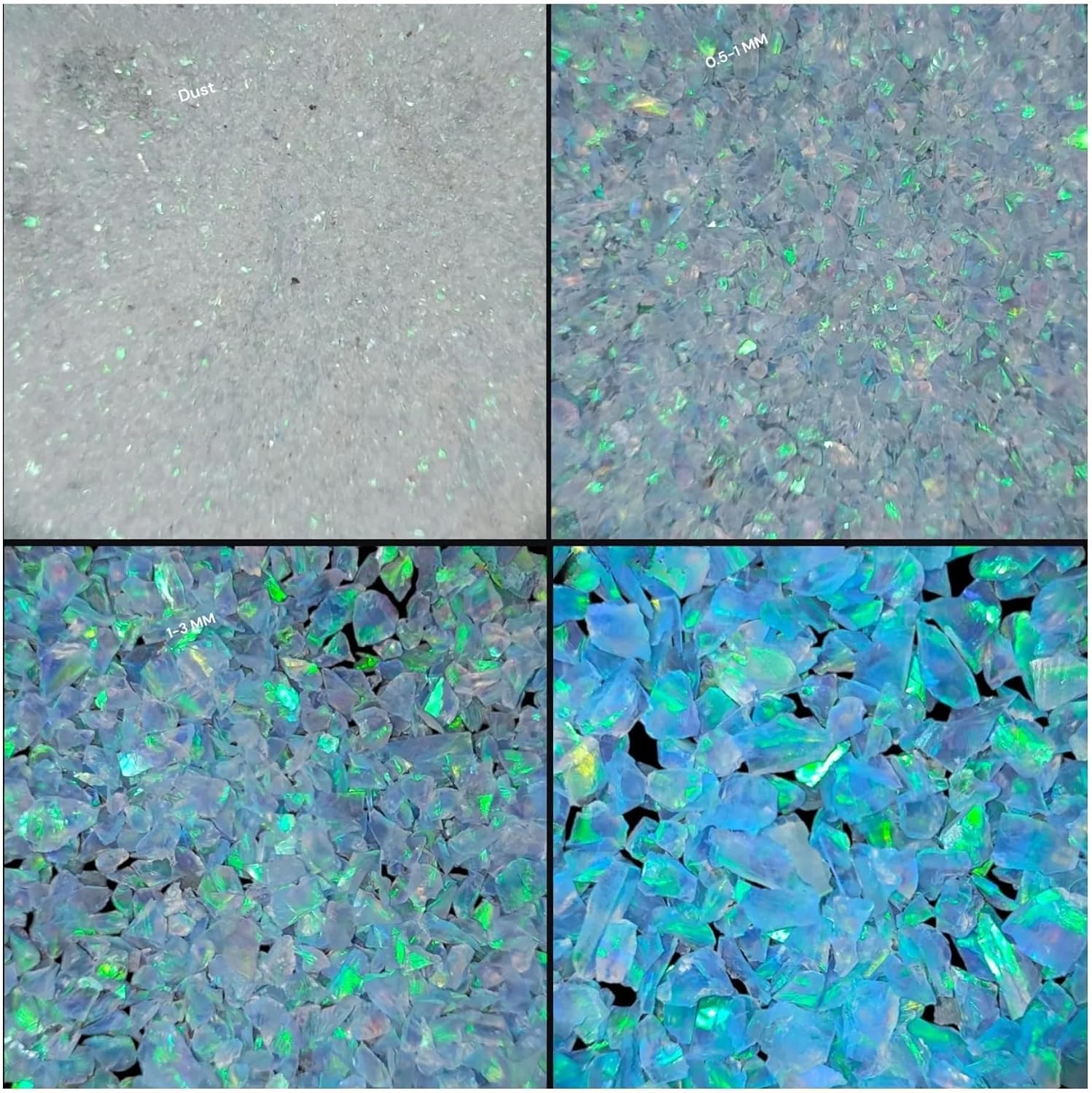 Blue Opal Loose Gemstone All Size Star Sparkling Fire Opal Crushed Gems for Inlay Material Woodworking, Fine Custom Jewelry Making