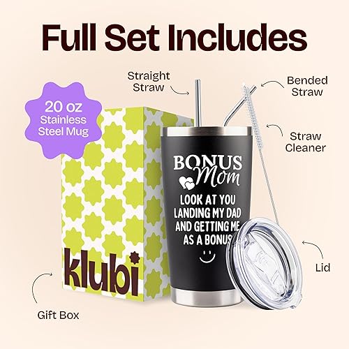 Miniatura 4 de KLUBI Vaso de regalo de cumpleaños para mamá, taza de viaje de 20 onzas para café, idea de regalo para el día de la madre para la mejor madre, día