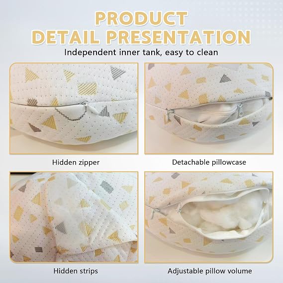 Gonggi 2Pcs Pregnancy Pillows for Sleeping, Full Body Pillow Pregnancy Pillows, Support for Back, Hips, Legs, Upgraded Detachable Soft and Adjustable Pillow Cover
