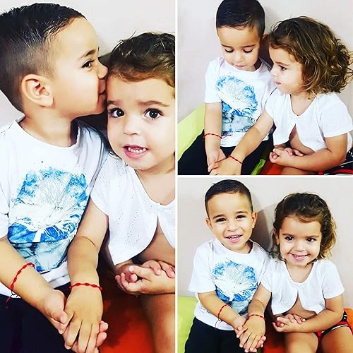 Miniatura 5 de PHITECUS Pulsera roja para bebés, niña y bebé. Amuleto de protección para niños. Cuerda para la buena suerte y el mal de ojo. Pulsera infantil para