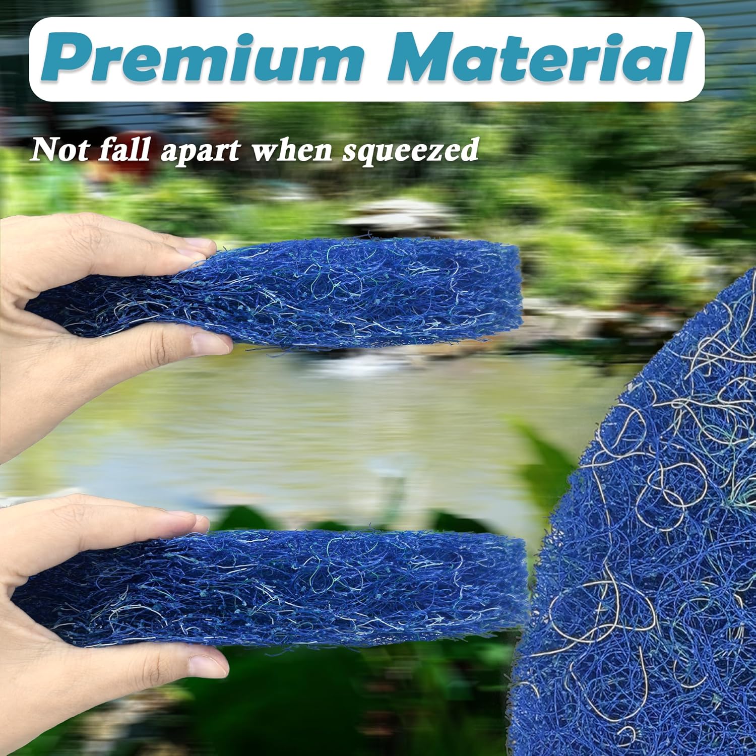 NEWKE Filter Mat for TetraPond Waterfall Filter, Premium Tri Color Plastic Filtering Fiber Filter Mat Premium Grade Pad Media for Atlantic BF1250 Pond Filter (Waterfall Spillway not Included)