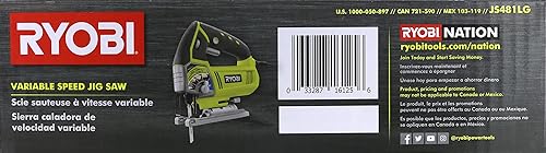 Miniatura 9 de Ryobi JS481LG - Sierra de calar orbital de vástago en T de velocidad variable con cable de 4.8 amperios con sistema de iluminación LED integrado
