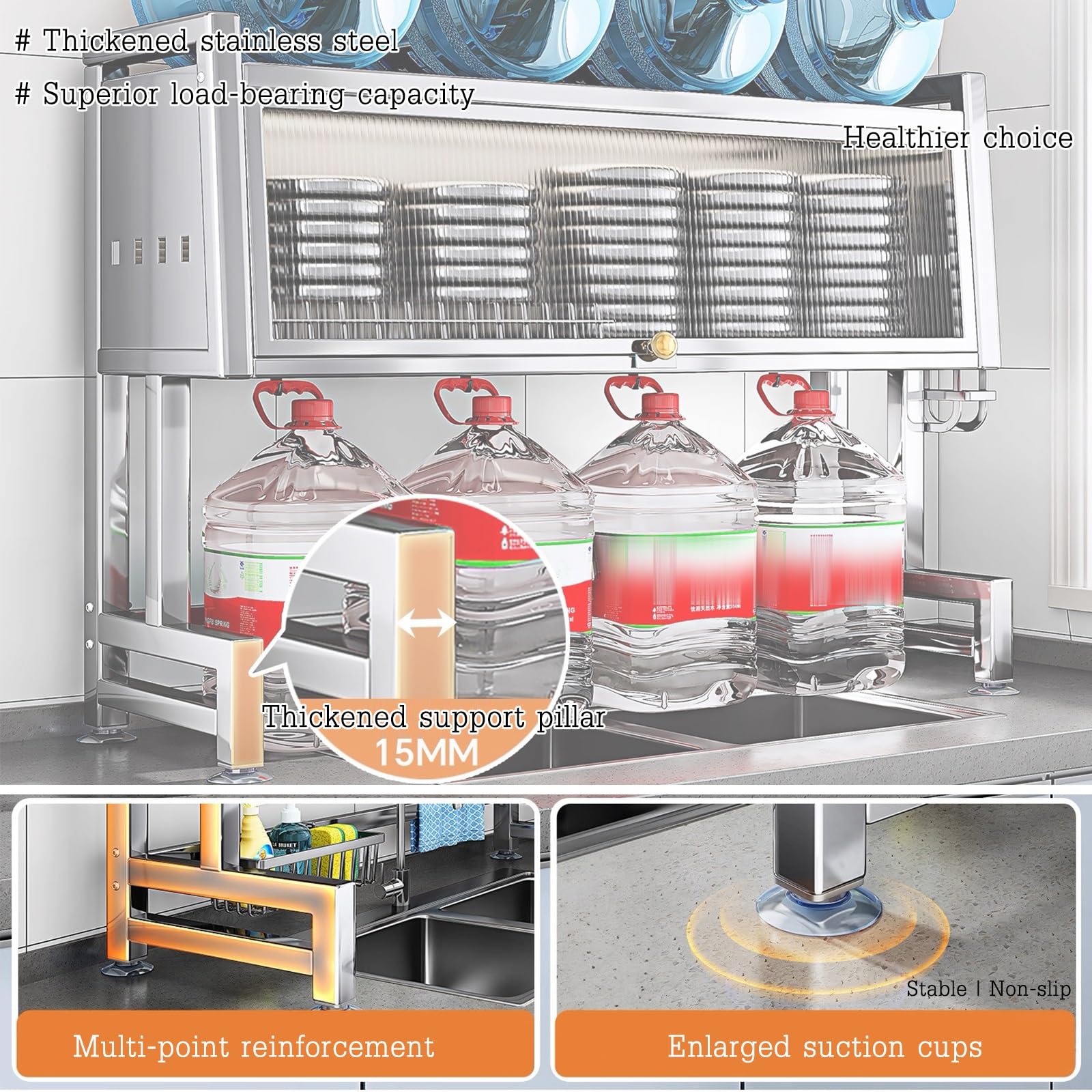 Escurridor de Platos Extensible de Acero Inoxidable