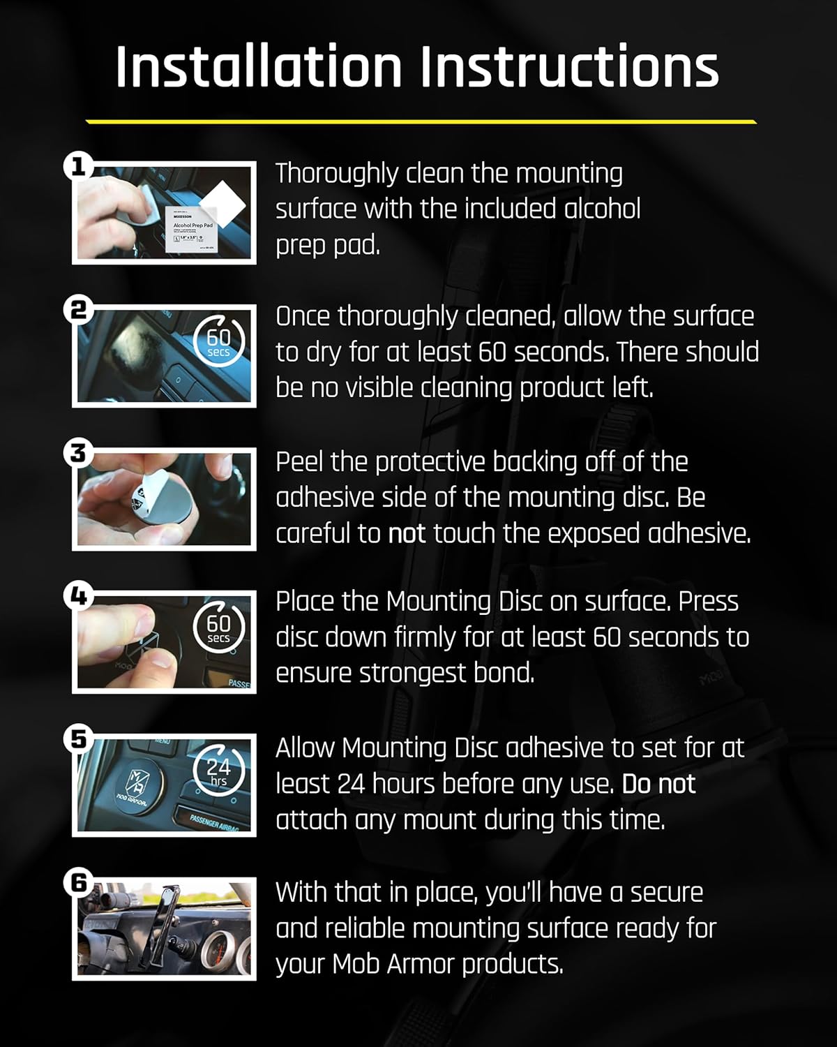 Mob Armor Heavy Duty Magnetic Phone Mount for Car - Universal Car Phone Holder for iPhone & Android, Strong Magnet for Off-Road & Commercial Vehicles, Cell Phone Car Accessories for Women & Men