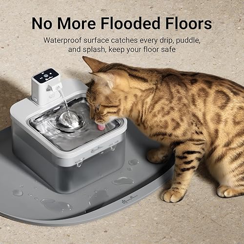 Miniatura 3 de DownyPaws Cat Food Mats for Floors Waterproof, BPA Free Silicone Pet Feeding Mat, Non-Slip Pet Food Mat with High Raised Edge, Cat Placemat for