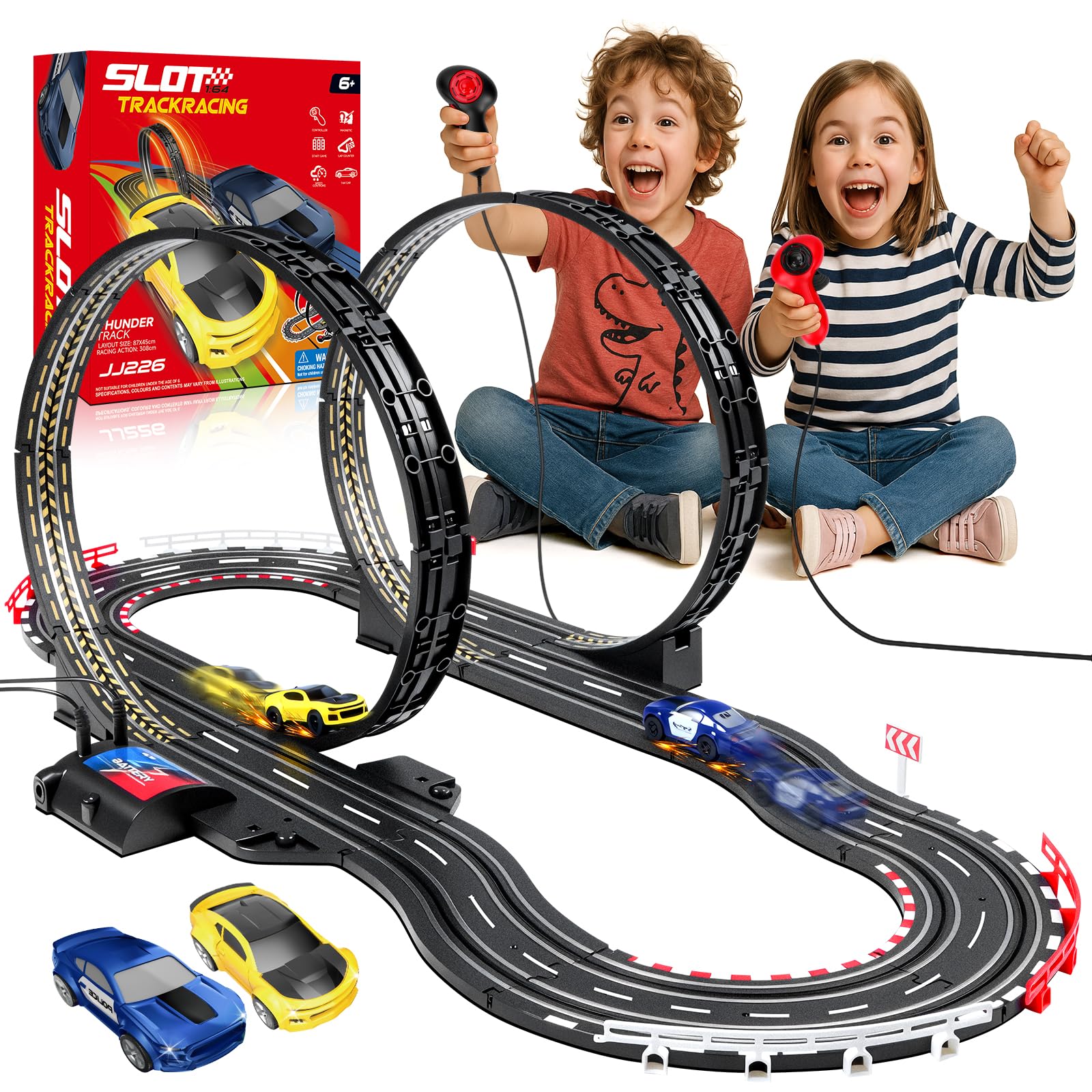 Doloowee 3.9m Rennstrecke - Flexible Autobahn Mit 4 Autos