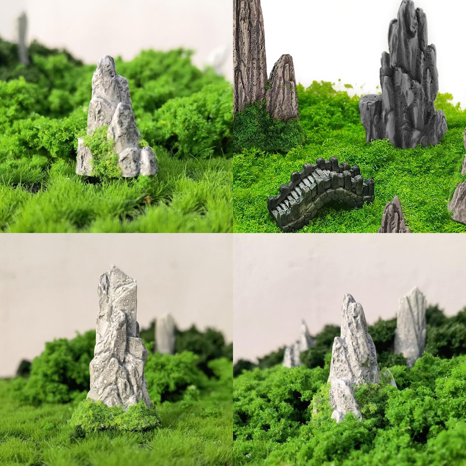 Fake Rock, Plastic Rocks, Terrain Model Kit for Diorama Supplies Train Landscape Railway Bonsai Ornament Sand Table Models Fairy Garden Train Scenes