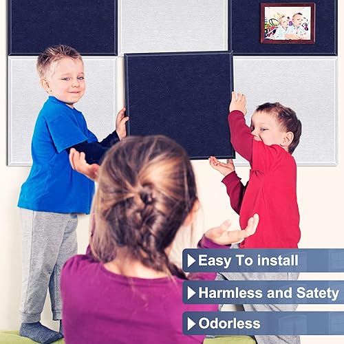 Miniatura 6 de DEKIRU - Paquete de 12 paneles de espuma acústica, 12 x 12 x 0.4 pulgadas, panel de aislamiento acústico de alta densidad con bordes biselados,