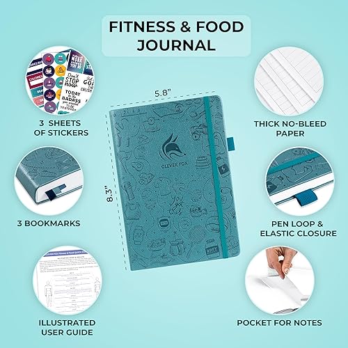 Vista 8 de Clever Fox Diario de fitness & Food – Planificador de nutrición y entrenamiento para mujeres y hombres – Libro de registro de ejercicio de dieta