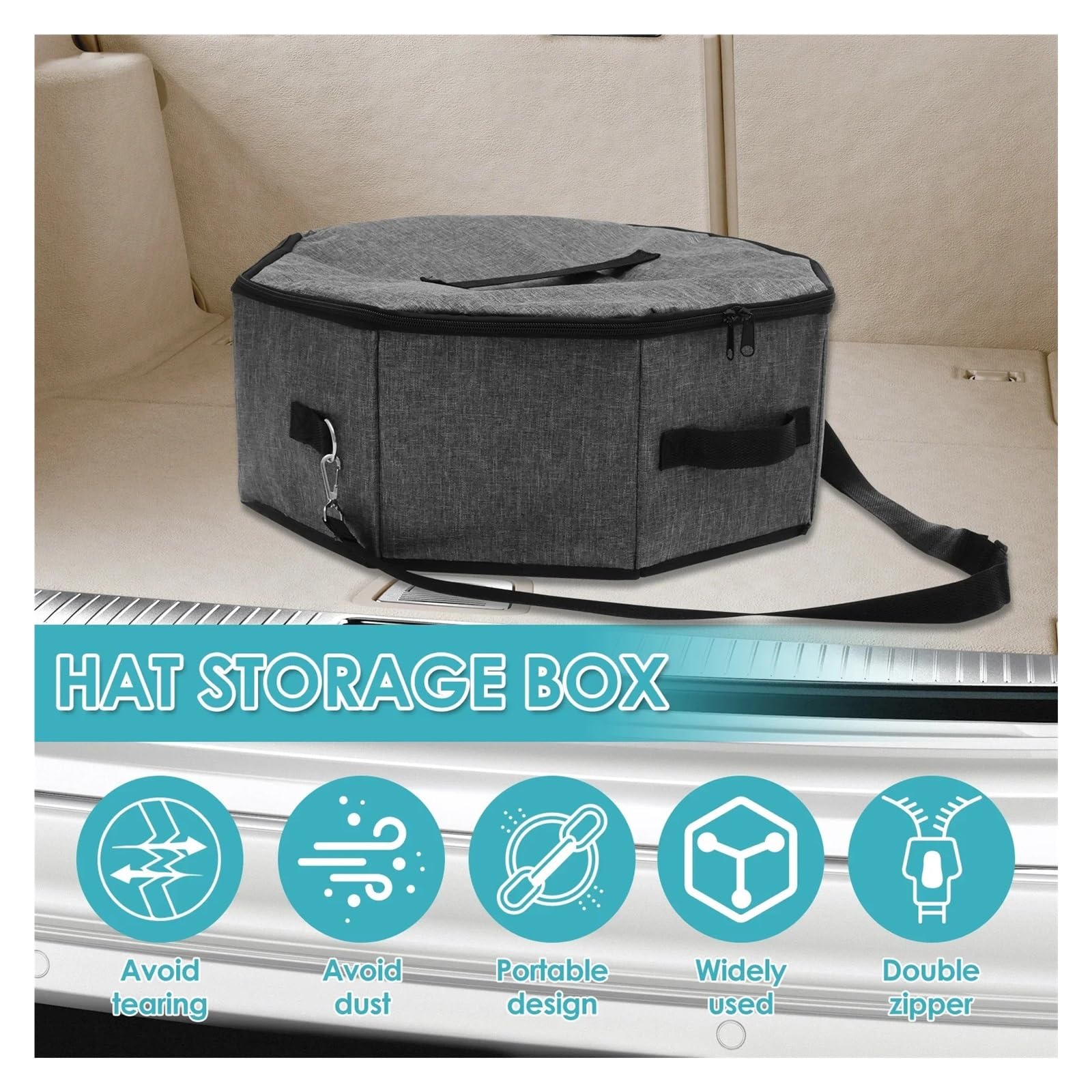 Caja para sombreros de vaquero Bolsa organizadora de sombreros