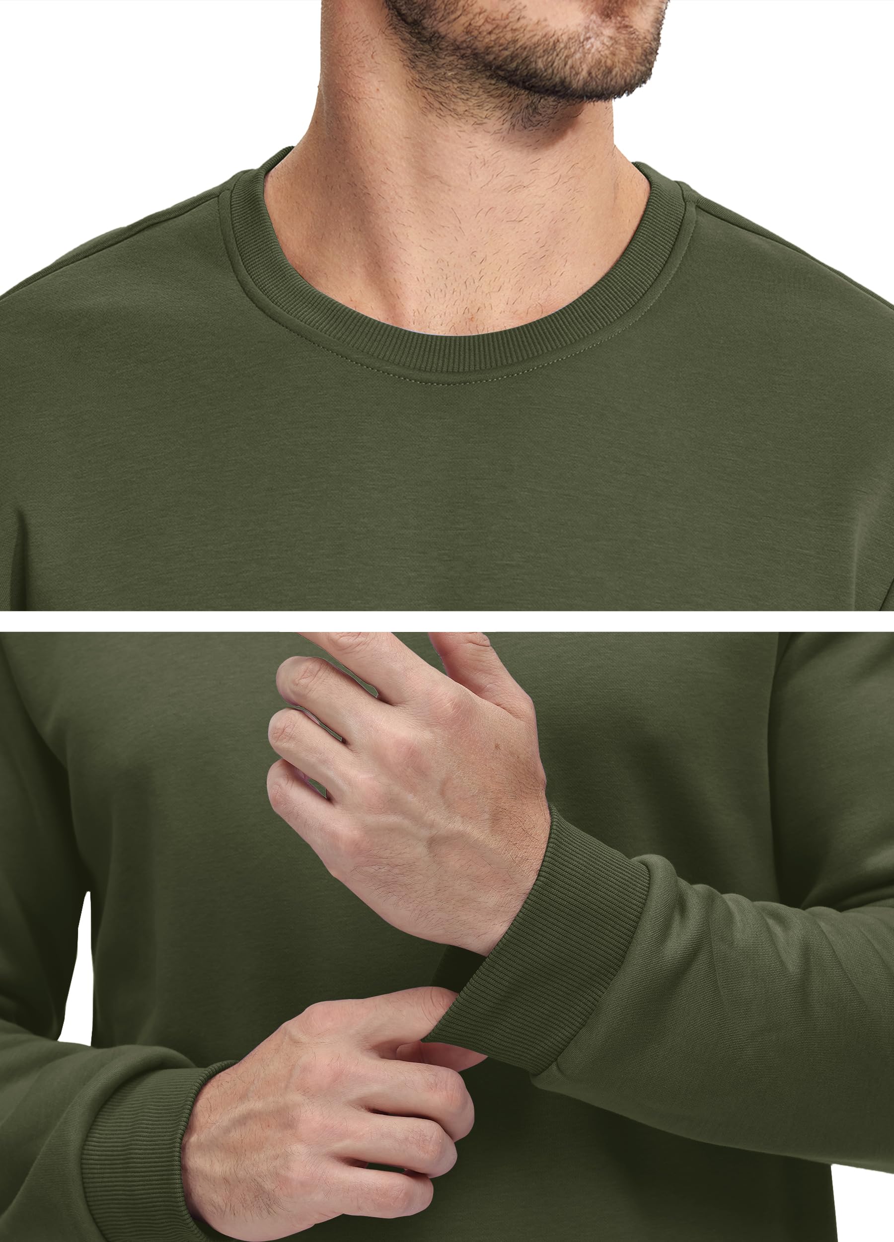 TACVASEN Fleecepullover Herren Sweatshirt Gefüttert Winter Warme Sport Langarmshirt Rundhals Outdoor Pullover Männer