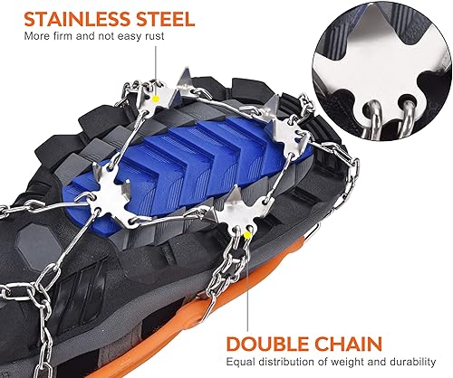 Miniatura 6 de Aliglow Empuñaduras de nieve de hielo sobre zapatobota de tracción de tacos de tacos antideslizantes calzado