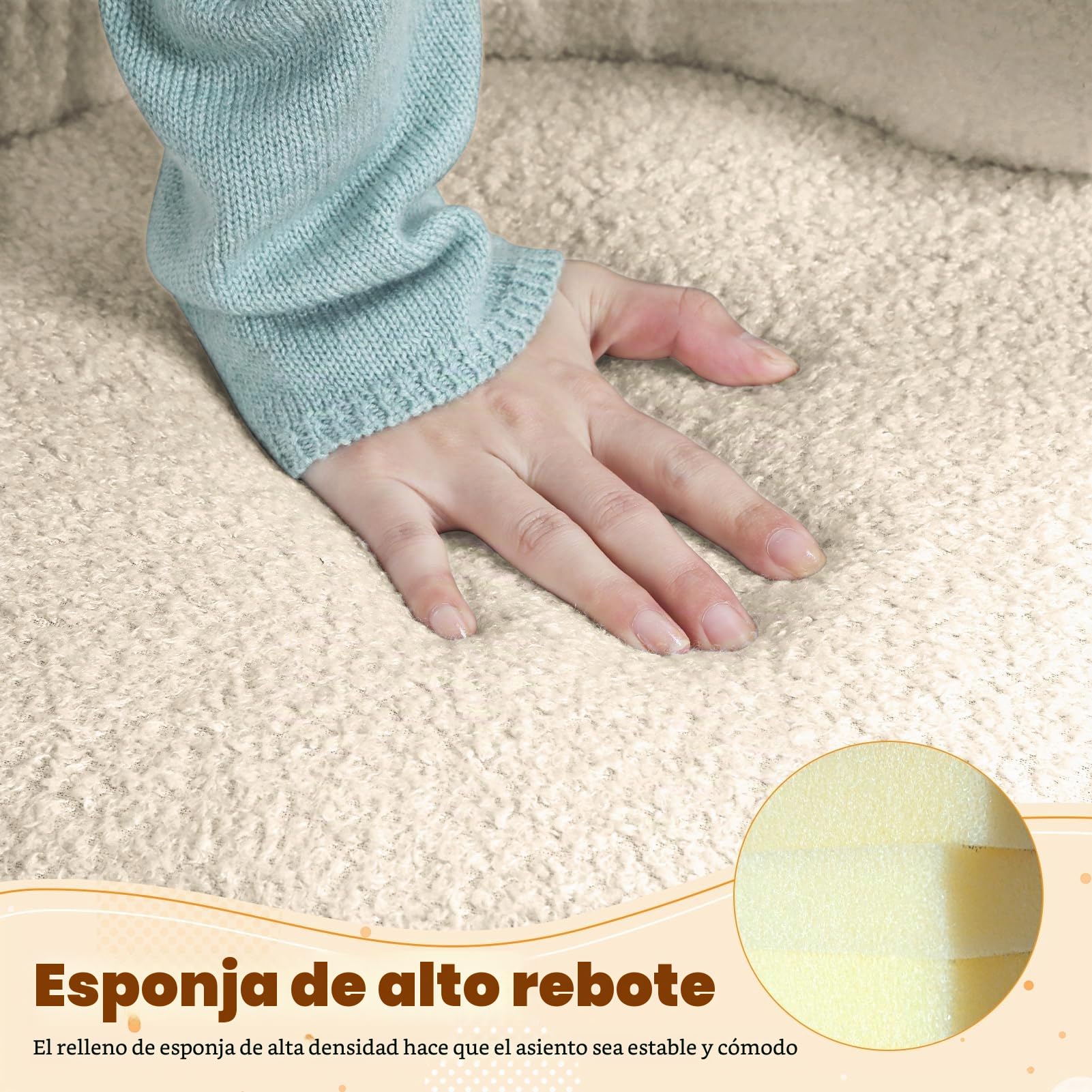 Taburete de tocador con respaldo de lazo, silla de escritorio para sala de estar, silla de maquillaje con almohadillas ajustables, sin brazos