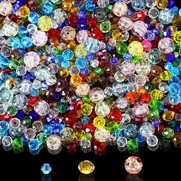 1180 Glass Beads for Bracelet & Necklace Making 8/6/4 mm Crystal