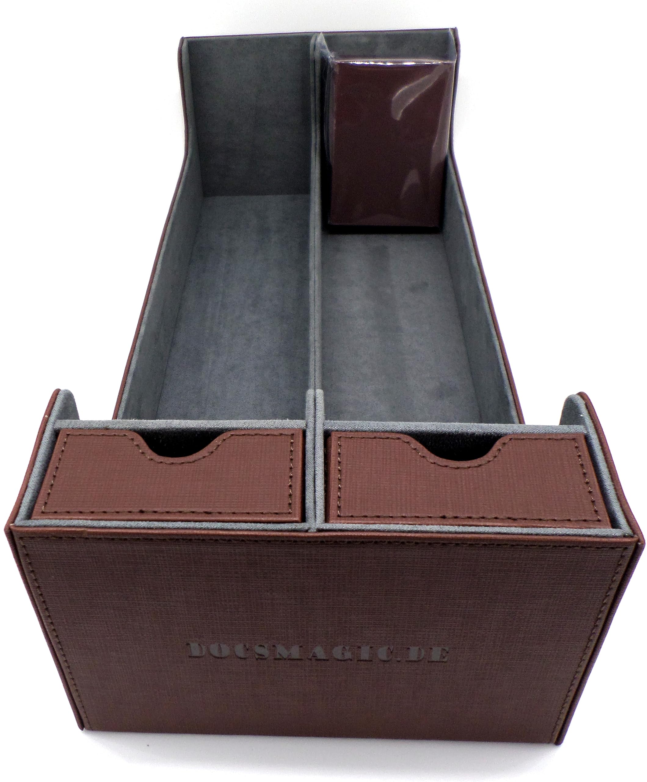 docsmagic.de Premium 2-Row Trading Card Storage Box Brown + Trays & Divider - MTG PKM YGO - Image 2