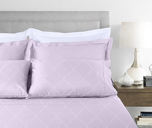 Miniatura 2 de Threadmill Juego de sábanas de algodón tamaño matrimonial, sábanas 100% algodón para cama de tamaño matrimonial, juego de sábanas de damasco