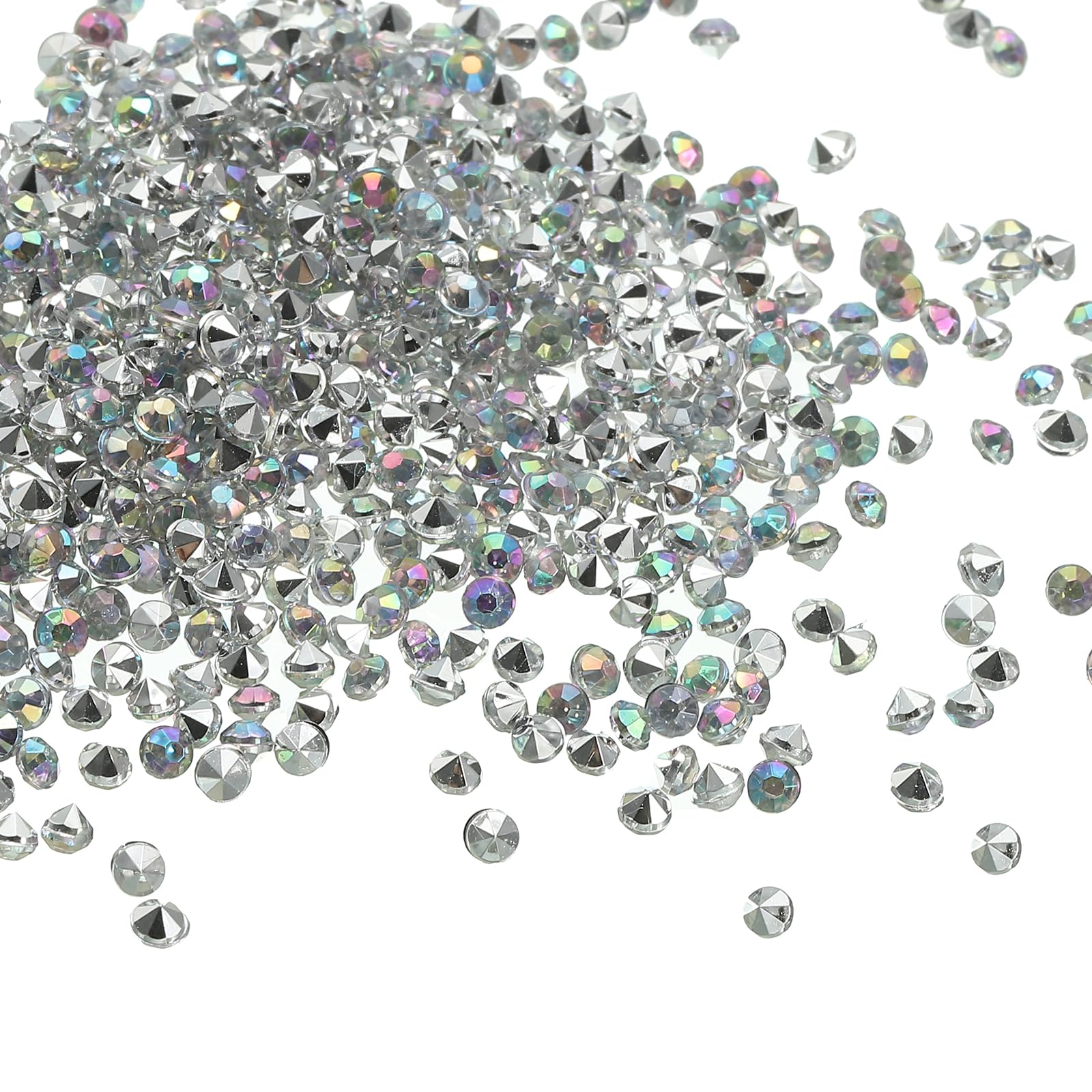 PATIKIL 10000Pcs Acrylic Wedding Diamonds 3mm Table Scatter Confetti Crystals Vase Fillers Gems for Table Centerpiece Bridal Shower Party, Silver Clear AB