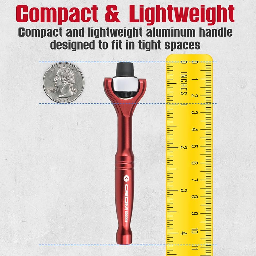 みにちゅわ CROM 1/4-inch Drive Mini Ratchet - 90-Tooth Hex Bit Driver