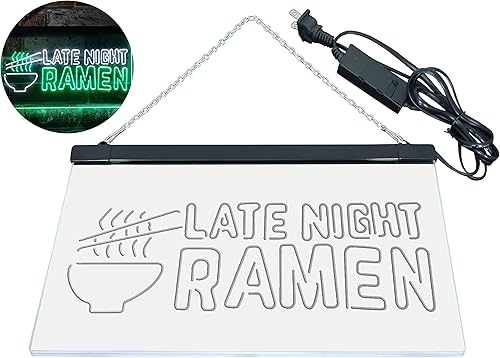 Miniatura 9 de ADVPRO Letrero de neón LED de doble color para ramen japonés de comida japonesa, blanco y verde, 16 x 12 pulgadas, st6s43-i3305-wg