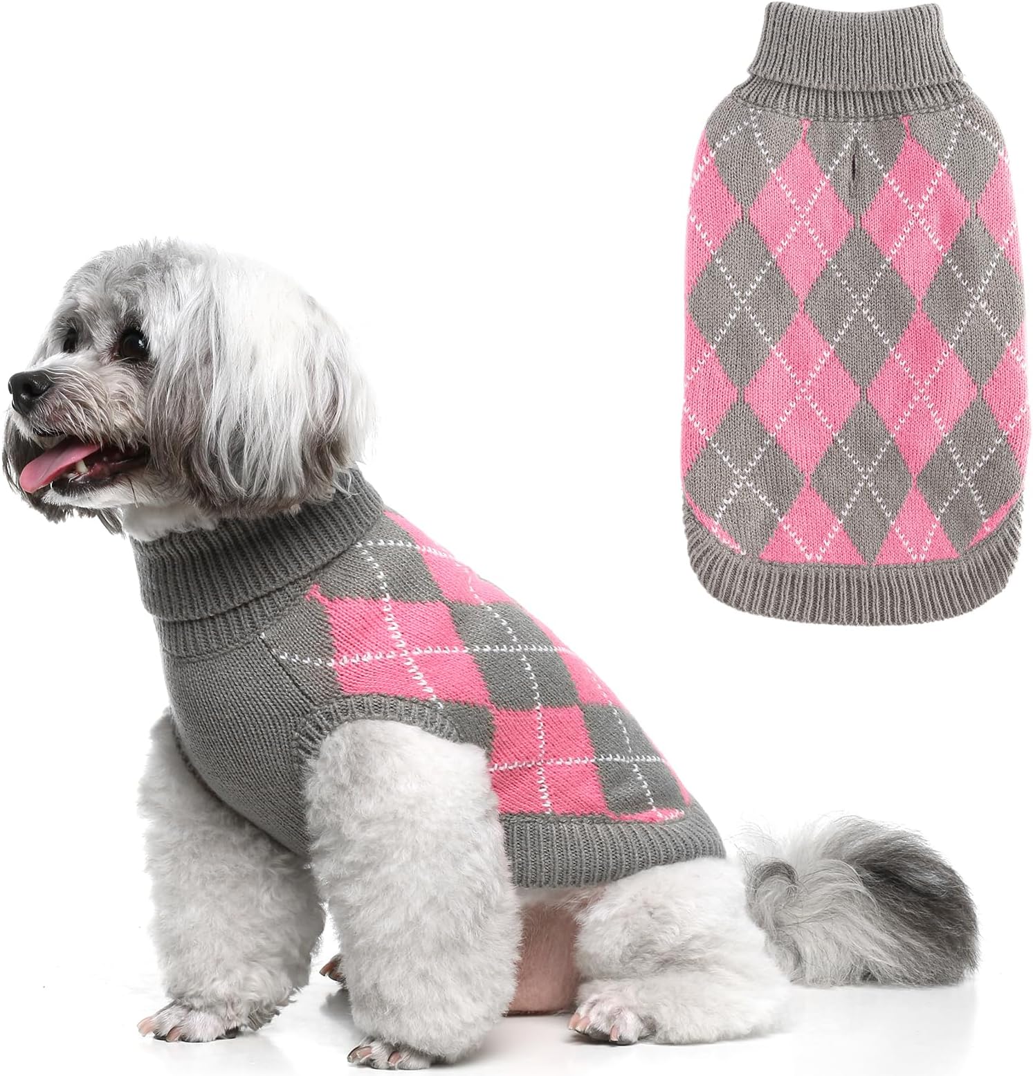 BINGPET Classic Snowflake Dog Jumper Soft Thickening Dog Cat Sweater